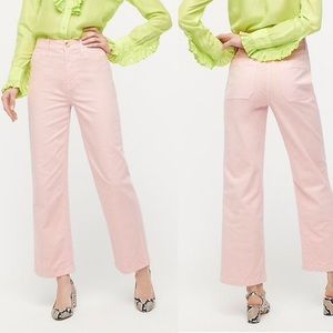 J. CREW PINK PANTS~ HIGH RISE SLIM WIDE LEG